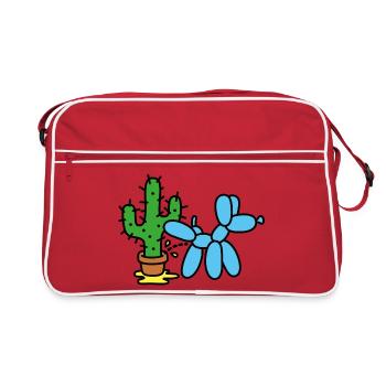 Balloon Animals Balloon Artist Dog Pee Cactus - Retro Bag - red/white - Front