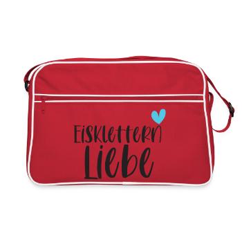 Eisklettern Klettern Wintersport Eis Geschenk - Retro Tasche - Rot/Weiß - Vorne