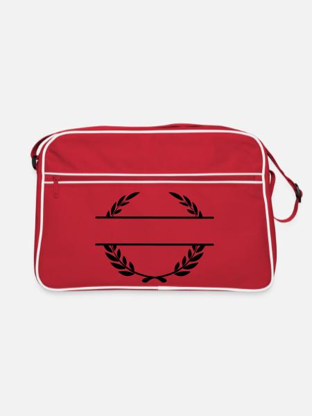 Lauwerkrans name banner - Retro Bag - red/white - Front