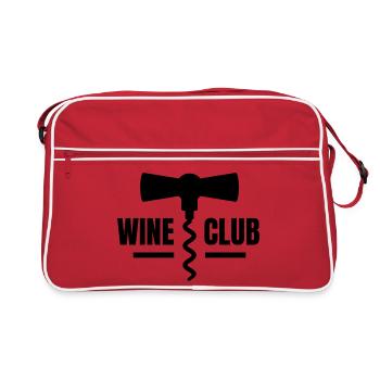 vin, amateur de vin, wine club - Sac Retro - rouge/blanc - Devant