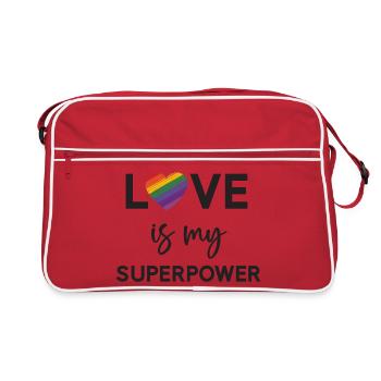 Mois de la fierté - LGBTQ+ L’amour est mon superpouvoir - Sac Retro - rouge/blanc - Devant