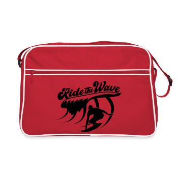 Ride the Wave surfing by the sea - Retro Bag - red/white - Front