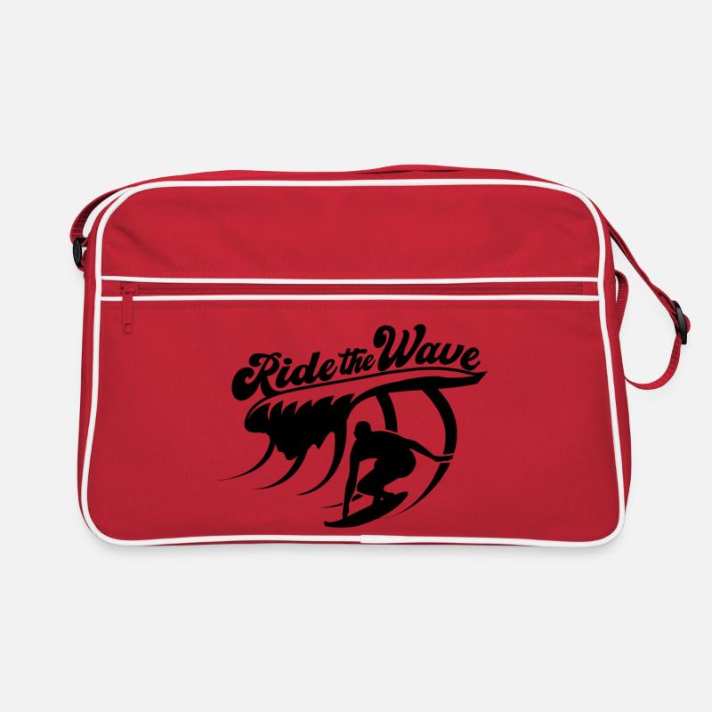 Ride the Wave surfen am Meer Retro Tasche