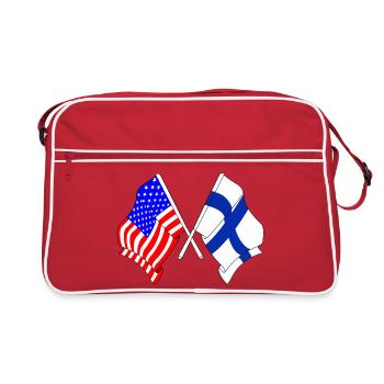 Drapeau des États-Unis et drapeau de la Finlande - Sac Retro - rouge/blanc - Devant
