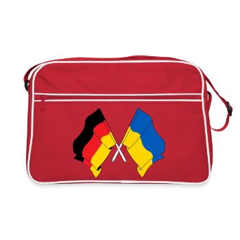 Drapeau de l’Allemagne et drapeau de l’Ukraine - Sac Retro - rouge/blanc - Devant