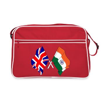 Drapeau de l’Angleterre et drapeau de l’Inde - Sac Retro - rouge/blanc - Devant