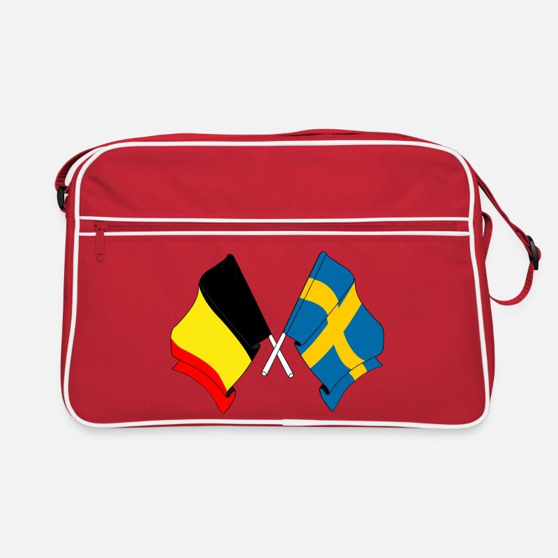 Drapeau de la Belgique, drapeau de la Suède Sac Retro