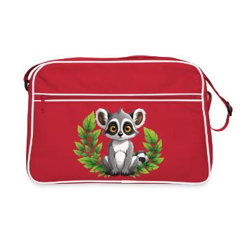Lémurien à la campagne - Sac Retro - rouge/blanc - Devant
