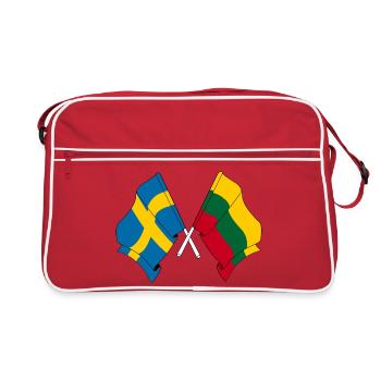 Drapeau Suède, drapeau Lituanie - Sac Retro - rouge/blanc - Devant