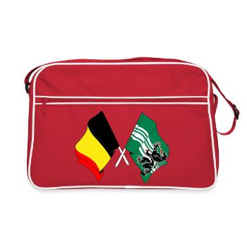 Flagge Belgien und Flagge Ostflandern - Retro Tasche - Rot/Weiß - Vorne