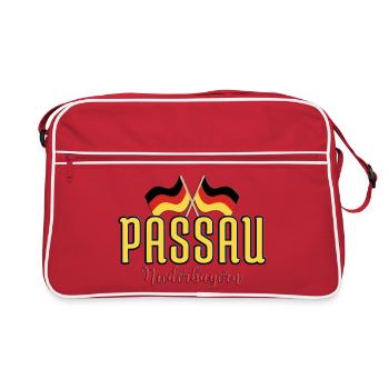 Passau Niederbayern Germany Flags Design - Retro Bag - red/white - Front