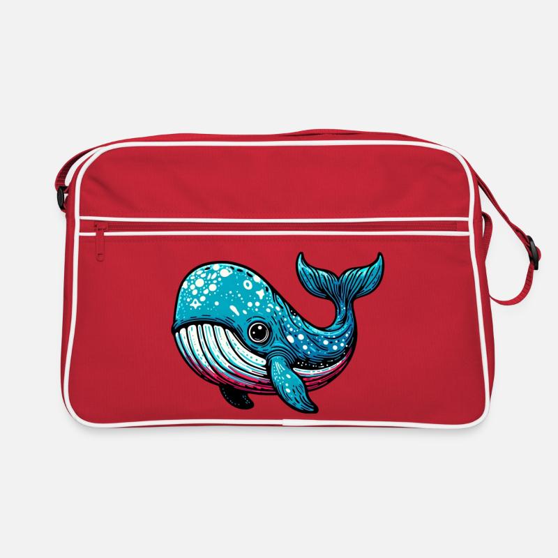 Wal - Retro Tasche - Rot/Weiß