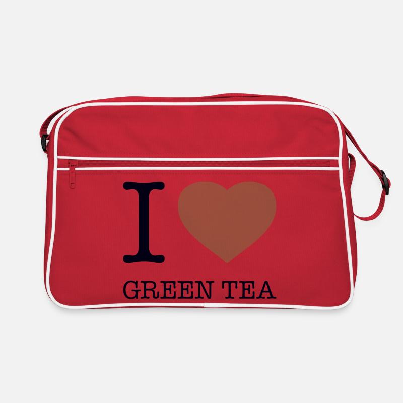 I LOVE GREEN TEA Retro Tasche