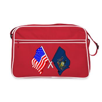 Drapeau des États-Unis et de l’État de Pennsylvanie franchi - Sac Retro - rouge/blanc - Devant