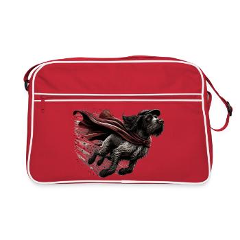 Super Hund Deutsch Drahthaar DD Pointer Geschenk - Retro Tasche - Rot/Weiß - Vorne
