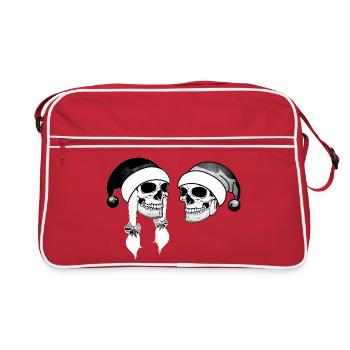 Dark Christmas Skull Woman Man Hat - Retro Bag - red/white - Front
