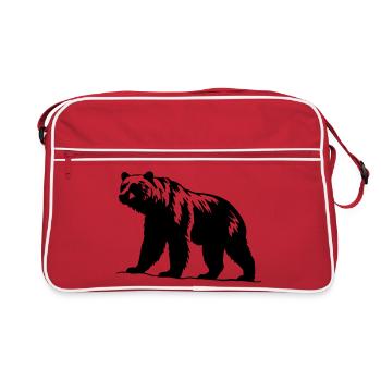 Silhouette d’ours Art vectoriel - Sac Retro - rouge/blanc - Devant