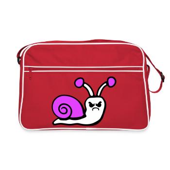 Snail angry angry angry unhappy upset - Retro Bag - red/white - Front