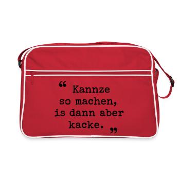 Ruhr area Ruhrpott dialect Kannze so machen - Retro Bag - red/white - Front