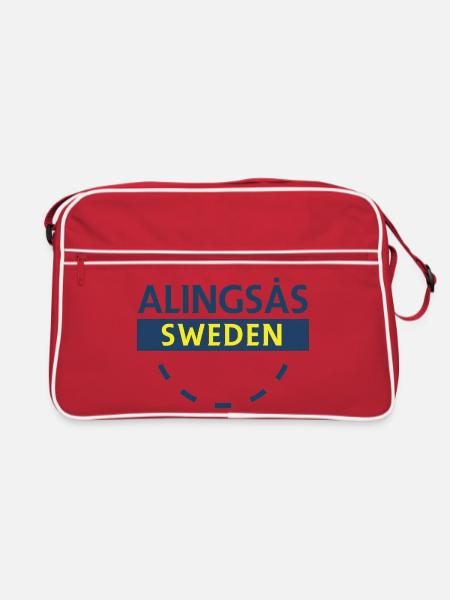 Alingsås Sweden Signboard - Retro Bag - red/white - Front