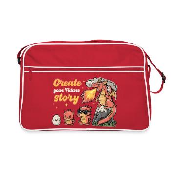 Create Your Future Story Child School Motivation - Retro Bag - red/white - Front