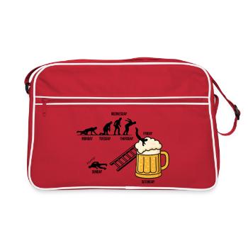 Lustiges Bier Design, perfekt für die JGA Crew - Retro Tasche - Rot/Weiß - Vorne