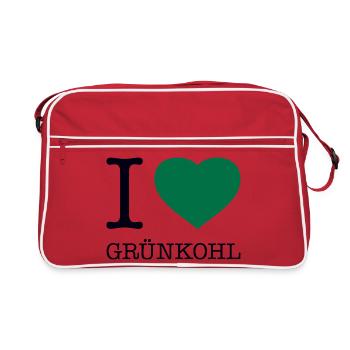 I love kale - Retro Bag - red/white - Front