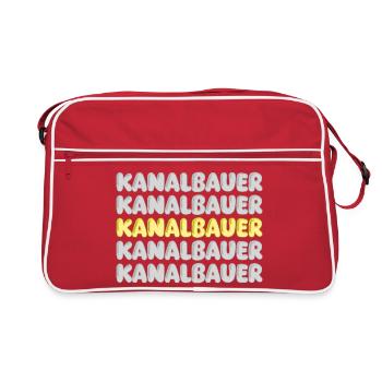 Gift for sewer builder - Retro Bag - red/white - Front