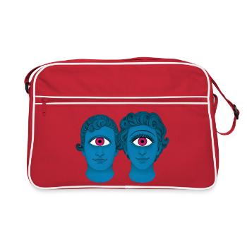 CYCLOPS IN LOVE - nice people - Retro Bag - red/white - Front