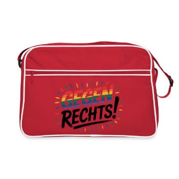 Contre la droite - Logo Cool Pride - Sac Retro - rouge/blanc - Devant