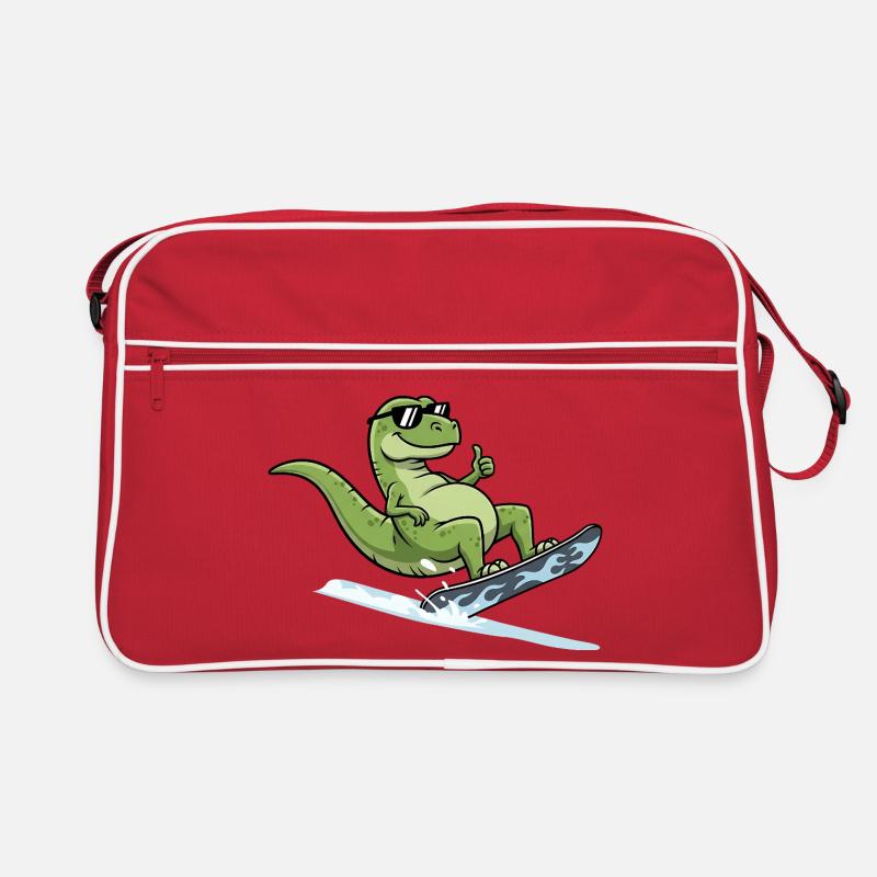 Surfeur dinosaure cool avec des lunettes de soleil Sac Retro
