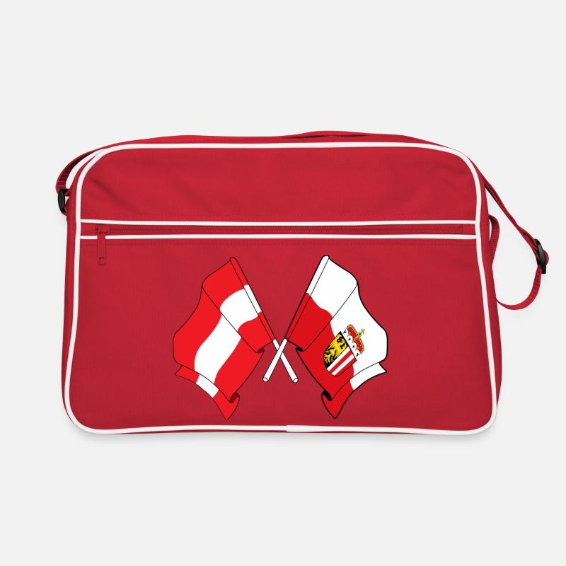 Austria & Upper Austria Flag Crossed Retro Bag