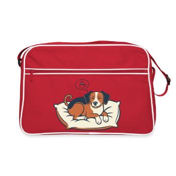 Propulsé par Coffee & Dog Dreams - Sac Retro - rouge/blanc - Devant