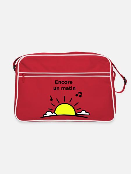 Ein weiterer Morgen - Retro Tasche - Rot/Weiß - Vorne