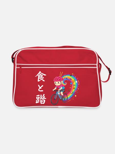 Rainbow Ride : Cycliste de Trails Foodie - Sac Retro - rouge/blanc - Devant