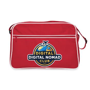 Digital Nomads Club Emblem Working Under Palm Trees - Retro Bag - red/white - Front