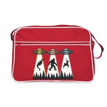 Enlèvement extraterrestre Bigfoot Loch Ness OVNI drôle - Sac Retro - rouge/blanc - Devant