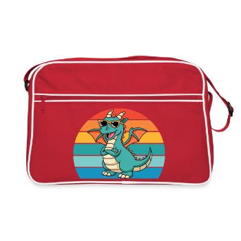 Dragon rétro avec style et lunettes de soleil - Sac Retro - rouge/blanc - Devant