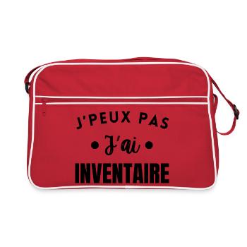J’Peux Pas J’ai Inventaire Humour Travail - Sac Retro - rouge/blanc - Devant