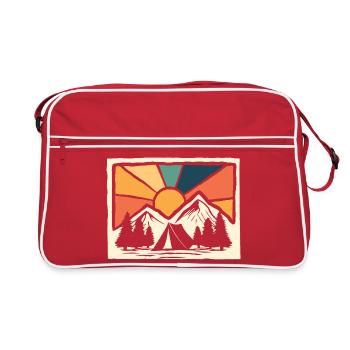 Mountain Camping Hiking Forest Scouts Campers - Retro Bag - red/white - Front