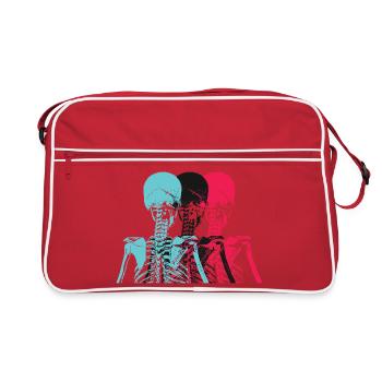 Pop Art Skeleton Neon Retro Design - Retro Bag - red/white - Front