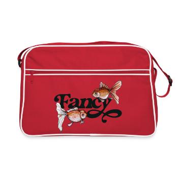 Écriture de Poisson Rouge Fantaisie - Sac Retro - rouge/blanc - Devant