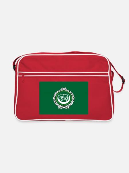 Arabische Liga – Flagge - Retro Tasche - Rot/Weiß