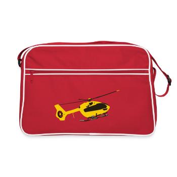EC 145 AH145 Hubschrauber Helikopter Helicopter - Retro Tasche - Rot/Weiß - Vorne