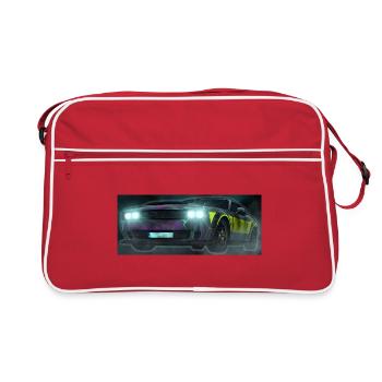 Voiture à rayures néon à flash check - Sac Retro - rouge/blanc - Devant