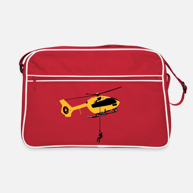 EC 145 AH145 Hélicoptère Helikopter Hubschrauber - Sac Retro - rouge/blanc
