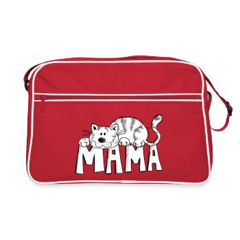 Cats Mum - Cat - Comic - Funny - Gift - Retro Bag - red/white - Front