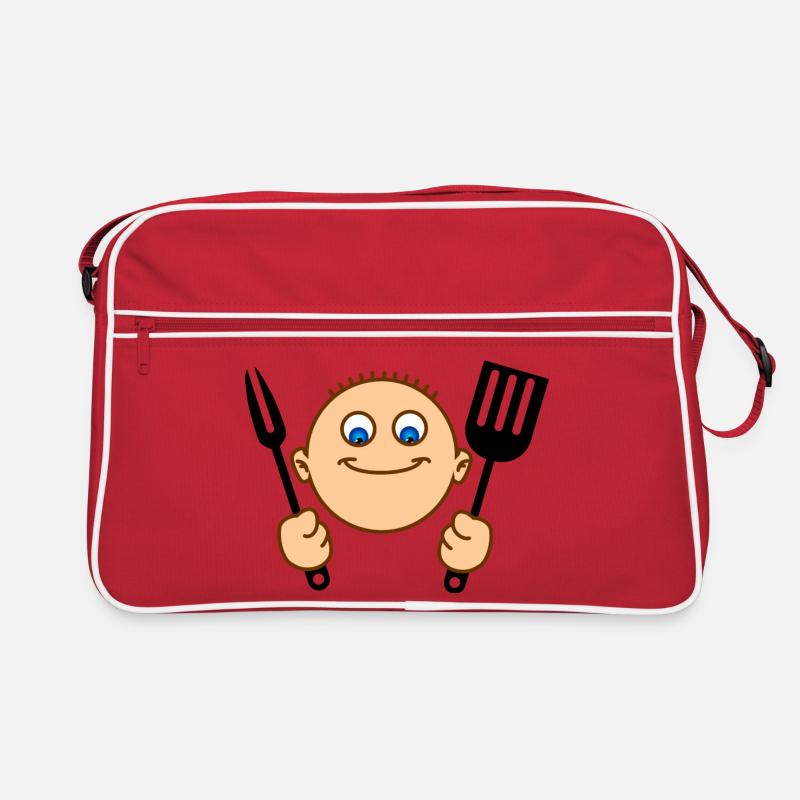 Fröhliche Hilfe in der Küche oder BBQ Retro Tasche