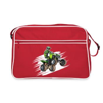 Motorrad, Quad - Retro Tasche - Rot/Weiß - Vorne