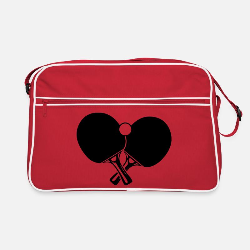 Two table tennis bats crossed with ball Retro Bag